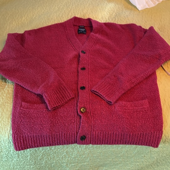 Mens Pink Cardigan Sweater - Picture 3 of 4